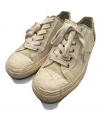 Maison MIHARA YASUHIROメゾン ミハラ ヤスヒロ）の古着「PAST Sole 6 - Hole Over-dyed CV Low-top Sneaker　S10FW208」｜アイボリー