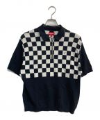 SUPREMEシュプリーム）の古着「Checkboard Zip Polo　22SS」｜ブラック