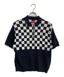 SUPREME（シュプリーム）の古着「Checkboard Zip Polo　22SS 」｜ブラック