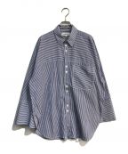 ENFOLDエンフォルド）の古着「STRIPE MEN'S OVER-SIZED SHIRT　300HS230-2560」｜ブルー×ホワイト