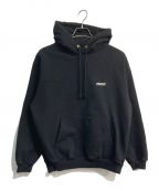 700FILLセブンハンドレッドフィル）の古着「Embroidered Small Payment Logo Hoodie　ロゴ刺繍パーカー」｜ブラック