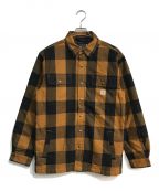 CarHarttカーハート）の古着「FLANNEL SHERPA LINED SHIRT JACKET」｜オレンジ×ブラック