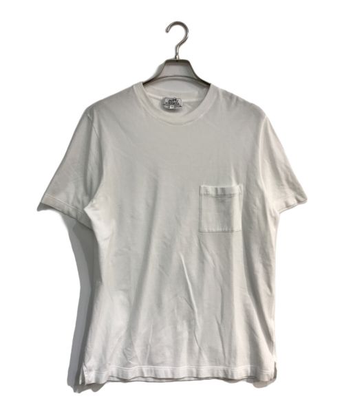 HERMES（エルメス）HERMES (エルメス) Ｈロゴ ポケットＴシャツ 	並行品 ホワイト サイズ:Lの古着・服飾アイテム