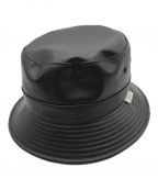 WTAPSダブルタップス）の古着「BUCKET 03/HAT/SYNTHETIC　232HCDT-HT17　フェイクレザーバケットハット」｜ブラック