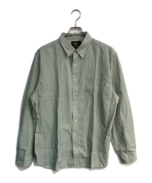 RRL（ダブルアールエル）RRL (ダブルアールエル) ストライプシャツ グリーン サイズ:XLの古着・服飾アイテム