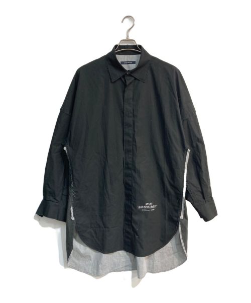 ALMOSTBLACK（オールモストブラック）ALMOSTBLACK (オールモストブラック) デザインロングシャツ　23AW-SH01 ブラック サイズ:2の古着・服飾アイテム