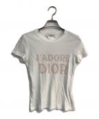 Christian Diorクリスチャン ディオール）の古着「J'ADORE DIOR ロゴTシャツ　トロッター柄　4P16155207」｜ホワイト