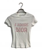 Christian Diorクリスチャン ディオール）の古着「J'ADORE DIOR ロゴTシャツ　トロッター柄　4P16155207」｜ホワイト