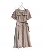 HER LIP TOハーリップトゥ）の古着「Classic Tweed Belted Dress 1222305051」｜ピンク