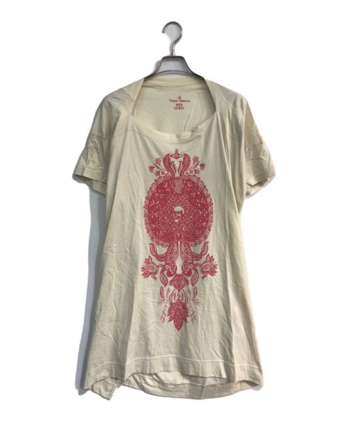 Vivienne Westwood RED LABEL（ヴィヴィアンウエストウッドレッドレーベル）Vivienne Westwood RED LABEL (ヴィヴィアンウエストウッドレッドレーベル) ロングプリントTシャツ ベージュ サイズ:2の古着・服飾アイテム