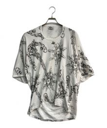 Vivienne Westwood man（ヴィヴィアン ウェストウッド マン）の古着「スカルプリントTシャツ　VW-M1-86446　総柄」｜ホワイト