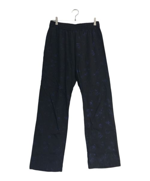 URU（ウル）uru (ウル) WISM (ウィズム) 別注 RAYON PRINT EASY PANTS ブラック サイズ:3の古着・服飾アイテム