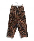 TBPRタイトブース プロダクション）の古着「paisley velor balloon pants　ペイズリー柄　バギーパンツ　22SS」｜ブラック