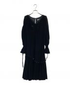 HER LIP TOハーリップトゥ）の古着「Lux Velour Lace Midi Dress　1204305025」｜ブラック