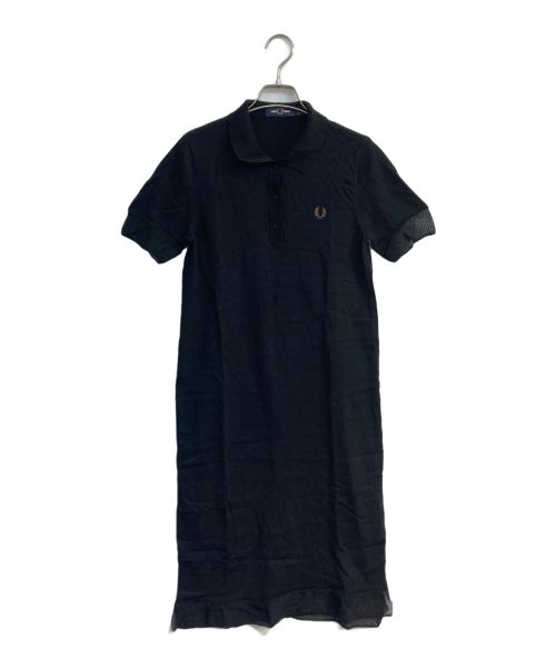 FRED PERRY（フレッドペリー）FRED PERRY (フレッドペリー) Sheer Trim Knitted Shirt Dress　 D6154 ブラック サイズ:38の古着・服飾アイテム