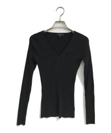 theory（セオリー）の古着「Wooster Crepe Knit Vneck Rib PO　01-4101716」｜ブラック