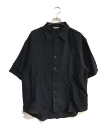 AURALEE（オーラリー）の古着「LINEN SILK TWEED HALF SLEEVED SHIRT　	24SS 　A24SS01LS」｜ブラック