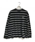 Lafayetteラファイエット）の古着「MULTI STRIPED VELOUR L/S TEE　LA230105」｜ブラック