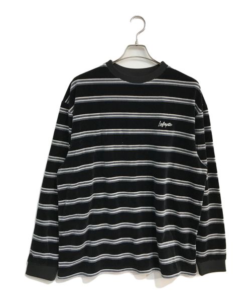 Lafayette（ラファイエット）Lafayette (ラファイエット) MULTI STRIPED VELOUR L/S TEE　LA230105 ブラック サイズ:XLの古着・服飾アイテム