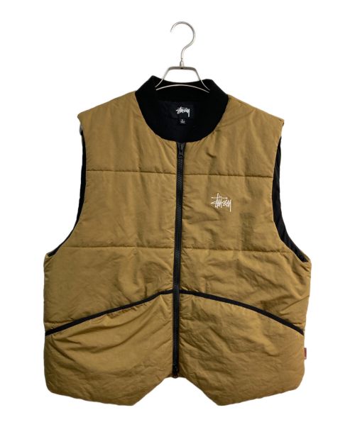 stussy（ステューシー）stussy (ステューシー) PRIMALOFT QUILTED VEST　115615 ブラウン サイズ:Lの古着・服飾アイテム