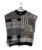 CMMN SWDNコモンスウェーデン）の古着「LEON BOXY FIT CREW NECK VEST　M15KN753」｜ブラック