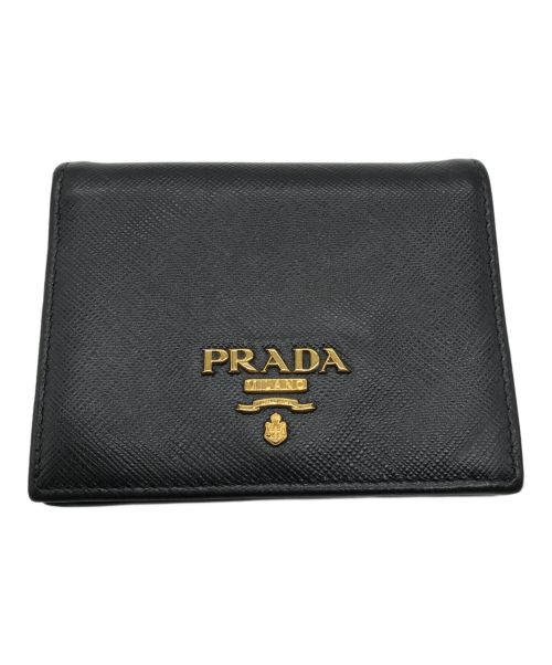 PRADA（プラダ）PRADA (プラダ) 2つ折り財布 ブラックの古着・服飾アイテム