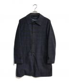 green label relaxingグリーンレーベルリラクシング）の古着「LORO STORM/S CHECK ステンカラーコート ライナー付 LORO PIANA」｜ネイビー