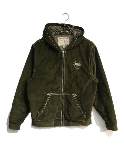 TRUE RELIGION（トゥルー レリジョン）TRUE RELIGION (トゥルー レリジョン) CORDUROY BIG T HOODED JACKET　107550 カーキ サイズ:Lの古着・服飾アイテム