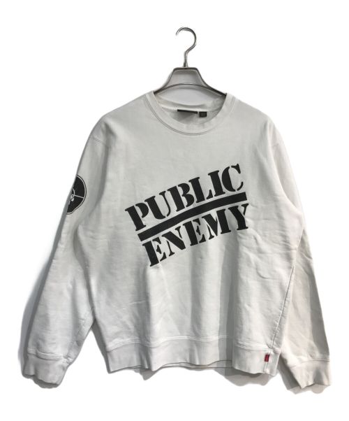 UNDERCOVER（アンダーカバー）UNDERCOVER (アンダーカバー) SUPREME (シュプリーム) PUBLIC ENEMY (パブリック エネミー) Crewneck Sweatshirt クルーネックスウェットシャツ 18SS ホワイト サイズ:Lの古着・服飾アイテム