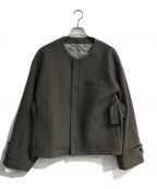 steinシュタイン）の古着「NO COLLAR BELTED JACKET　st.179」｜ブラウン