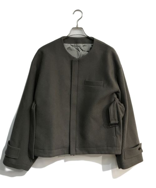 stein（シュタイン）stein (シュタイン) NO COLLAR BELTED JACKET　st.179 ブラウン サイズ:Mの古着・服飾アイテム