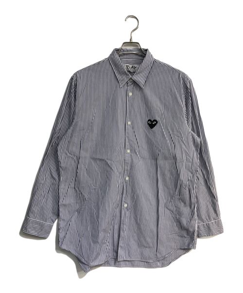 PLAY COMME des GARCONS（プレイ コムデギャルソン）PLAY COMME des GARCONS (プレイ コムデギャルソン) ハートロゴシャツ　AZ-B018　	AD2022/9  ブルー×ホワイト サイズ:XLの古着・服飾アイテム