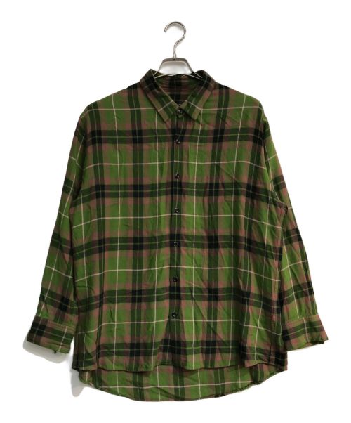 LAD MUSICIAN（ラッドミュージシャン）LAD MUSICIAN (ラッドミュージシャン) MODAL PUNK CHECK PLANE BIG SHIRTS グリーン サイズ:42の古着・服飾アイテム