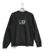 stussyステューシー）の古着「Flowers Applique クルーネックスウェット」｜ブラック