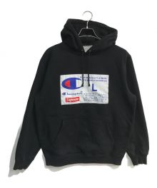 SUPREME×Champion（シュプリーム×チャンピオン）の古着「Label Hooded Sweatshirt」｜ブラック