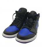 NIKEナイキ）の古着「AIR JORDAN 1 MID BLACK/BLUE　554724-068」｜ブラック