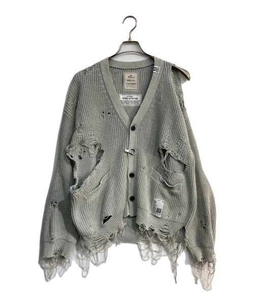 Maison MIHARA YASUHIRO（メゾン ミハラ ヤスヒロ）Maison MIHARA YASUHIRO (メゾン ミハラ ヤスヒロ) MMY BLACHES KNIT CARDIGAN　K12CD502 グレー サイズ:Freeの古着・服飾アイテム