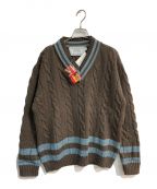 oldderby Knitwearオールドダービーニットウェア）の古着「Vネックニットプルオーバー JOURNAL STANDARD relume別注　21080463000130」｜グレー