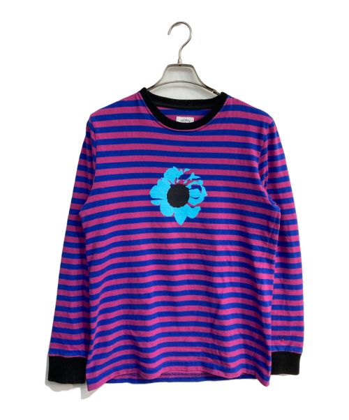 Noah（ノア）Noah (ノア) Striped Crew Neck T-Shirt ピンク×ブルー サイズ:Sの古着・服飾アイテム