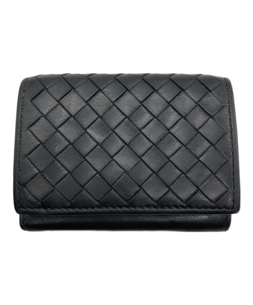 BOTTEGA VENETA（ボッテガベネタ）BOTTEGA VENETA (ボッテガベネタ) イントレチャート コンパクトウォレット ブラック サイズ:-の古着・服飾アイテム