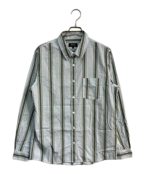 A.P.C.（アーペーセー）A.P.C. (アーペーセー) ストライプシャツ　24213-1-70741 グリーン サイズ:Mの古着・服飾アイテム