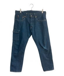 ONI DENIM（オニデニム）の古着「ワンサイドカーゴデニムパンツ ONI-548ZR」｜インディゴ