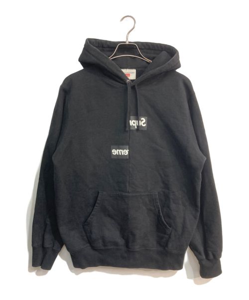 SUPREME（シュプリーム）Supreme (シュプリーム) COMME des GARCONS SHIRT (コムデギャルソンシャツ) Split Box Logo Hooded Sweatshirt ブラック サイズ:Mの古着・服飾アイテム