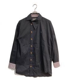 Vivienne Westwood man（ヴィヴィアン ウェストウッド マン）の古着「DETAILD CHECK ビッグオジークラークシャツ　149008」｜ブラック