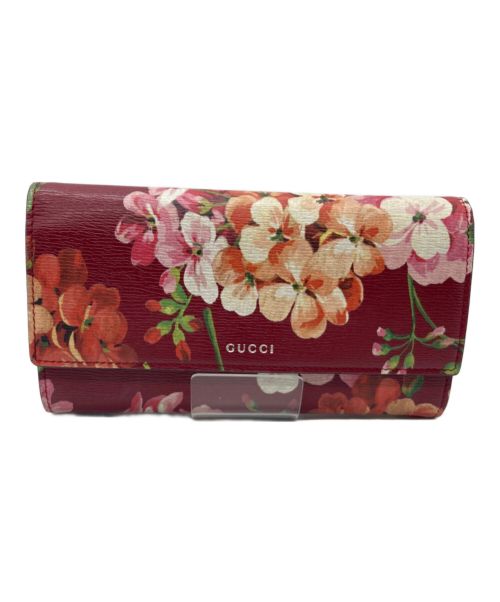 GUCCI（グッチ）GUCCI (グッチ) ブルームス 長財布　410100 レッドの古着・服飾アイテム