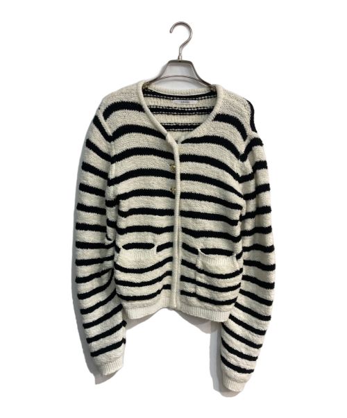 LIBJOIE（リブジョア）LIBJOIE (リブジョア) KNIT TWEED CARDIGAN　22365130 ホワイト×ブラック サイズ:Freeの古着・服飾アイテム