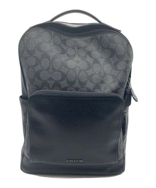 COACH（コーチ）COACH (コーチ) シグネチャー レザーリュック　F38755 ブラック×グレー サイズ:-の古着・服飾アイテム