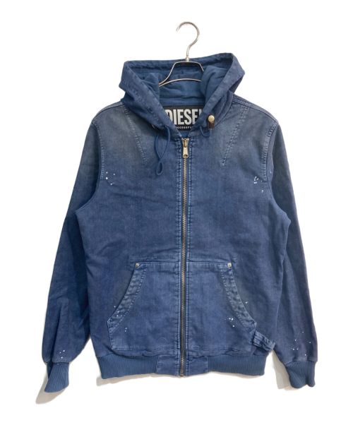 DIESEL（ディーゼル）DIESEL (ディーゼル) USED加工ジップパーカー　A02708 ブルー サイズ:Sの古着・服飾アイテム