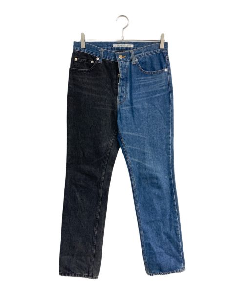 JOHN LAWRENCE SULLIVAN（ジョン ローレンス サリバン）JOHN LAWRENCE SULLIVAN (ジョン ローレンス サリバン) WASHED DENIM BI-COLOR PANTS　2A029-0320-18 インディゴ サイズ:46の古着・服飾アイテム