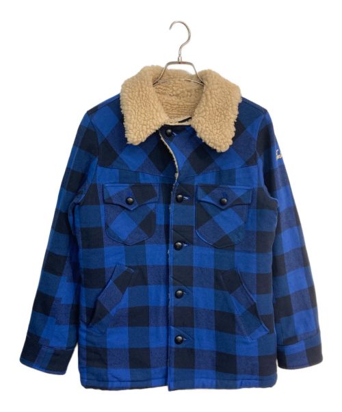 TMT（ティーエムティー）TMT (ティーエムティー) BUFFALO CHECK BOA RANCH COAT　TJK-F1909 ブルー サイズ:Sの古着・服飾アイテム